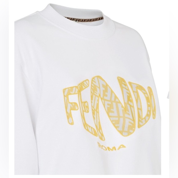 Fendi Logo Embroidered Cropped Sweatshirt - Picture 6 of 12